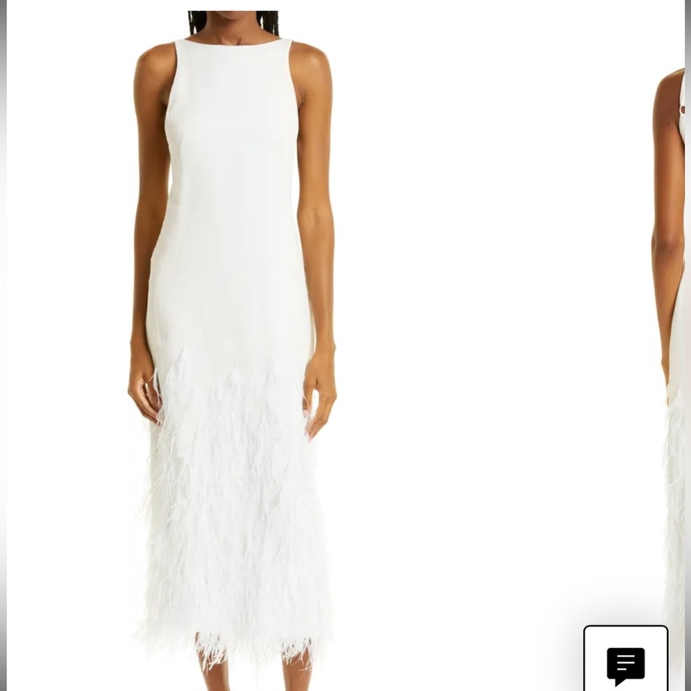 Cult Gaia, Aja Ostrich Feather Dress. Sold out everywhere, sz 04. WORN ONCE
